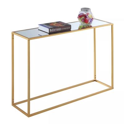 China Luxury console table (other) THREE KINGS long style metal console adjustable modern narrow European simple aisle table with mirror for sale