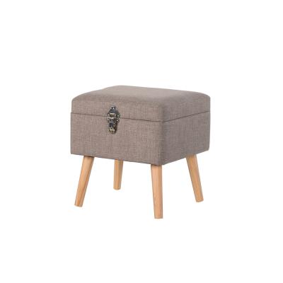 China New Shipping Three Kings Storage Small Wooden Cloth Fast Home Sofa Trunk Foot Rest Stool Stool for sale