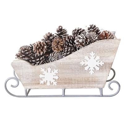 China Table Wooden Basket Decoration Sleigh Europe Christmas Office Decor for sale