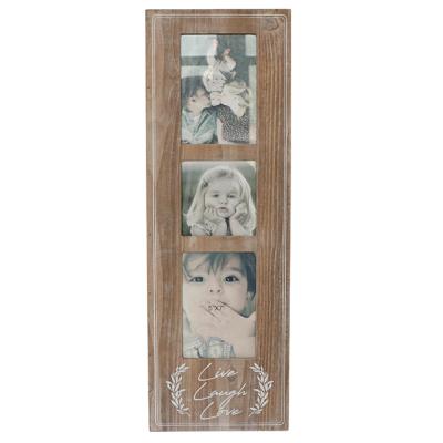 China Antique Picture Frame Three Kings Rectangle Printing Picture Frame Classic Natural Wood Color Wall Multiple Wood Picture Frame Decorative for sale