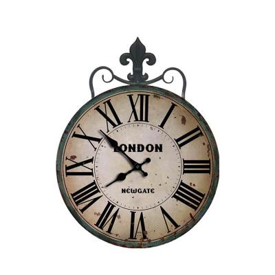 China Antique Style Vintage Shabby Round Roman Numeral Wall Clock for sale