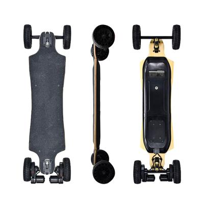 China Canadian Maple OLED Outdoor 107mm Smart Board Bamboo Youth Long 40km Per Hour 10Ah Electric Skateboard for sale