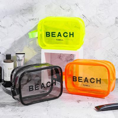 China Fashion Portable Transparent Waterproof Cosmetic Bag Fashion Travel Bag Large Capacity Toiletry Swimming Swimming Bag for sale