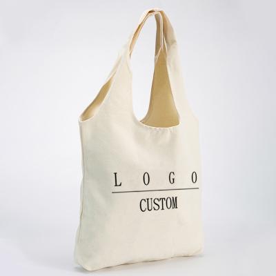 China Eco Friendly Girls Fashion Simple Style 100%cotton Canvas Reusable Shopping Tote Bags With Custom Printed Logo for sale