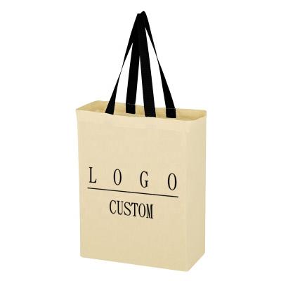 China Wholesale Advertising Custom Logo Gift Bag Economical Grocery Cotton Promotional Shopping Handled Tote Bags for sale