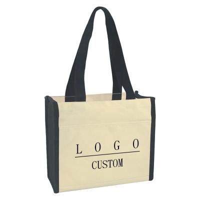 China High Quality Full Color ECO Advertising Factory Business Promotion Plain Cotton Canvas Custom Tote Bag for sale