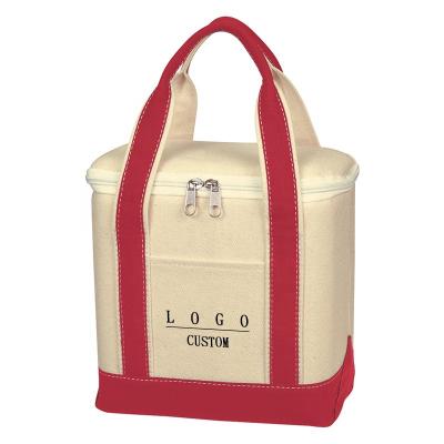 China Heavy Duty Custom Grocery Delivery Bag Eco-Friendly Heavy Duty Custom Grocery Delivery Large Capacity Cotton Canvas Cotton Canvas Lunch Cooler Shopping Bag for sale