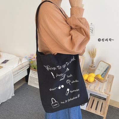 China New Simple Style Hot Selling Eco-friendly Wholesale For School Student Cotton Fabric Canvas Cotton Casual Shopping Eco-friendly Tote Bag for sale