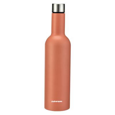 China 750ML Wine Bottle Viable Sealed Wine Flask Wall Stainless Steel Insulated Double Vacuum Flask for sale