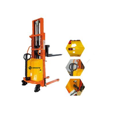 China Easy Operation Safety Convenience High Quality Small 1ton To 2ton Double Frame Semi-electric Pallet Stacker With Cheap Price for sale