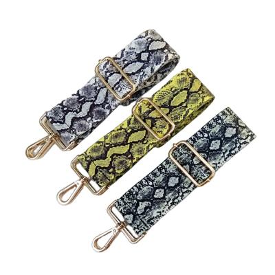 China New 5cm fashion snake pattern color widened thick leopard jacquard webbing strap bag accessories for handbag for sale