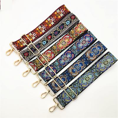 China New Product Fashion Floral Replaceable Fashion Style Ethnic Polyester Long Shoulder Bag Adjustable Strap for sale