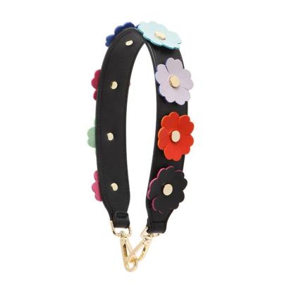 China FT828 Fashion Length Handbag Custom Accessories Flower PU Leather Bag Strap for Women and Lady for sale