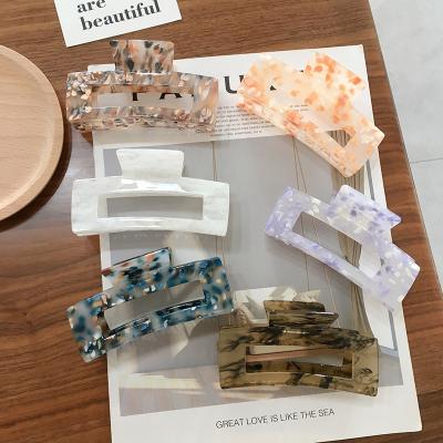 China Fashion Women Fashion Solid Color Hair Clips Hair Accessories Transparent Candy Color Acrylic Cute Hair Claw for sale