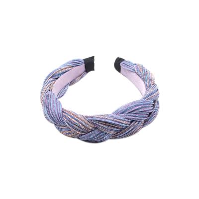 China 2020 Soft Purple Fashion Denim Headband Fashion Women Hair Accessories Candy Pleated Knitting New Headband for sale