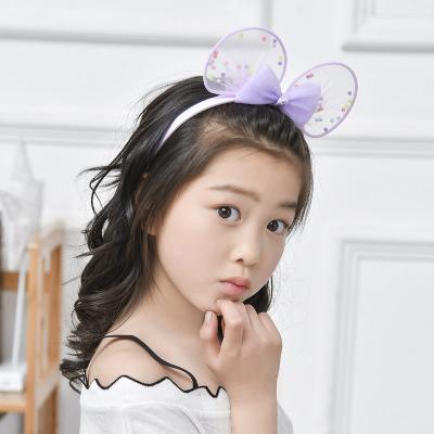 China Fashion Children's Hair Accessories Girl's Bow Hair Band Girl's Baby With Teeth Anti Slip Head Band for sale