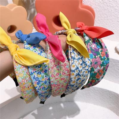 China 2021 American Girls Hair Band Sweet 2021 Girls Fashion Knot Floral Children's Hair Accessories American Women's Hairband for sale