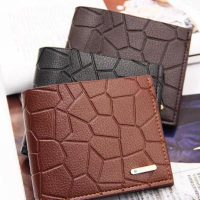 China Wholesale PU Leather Men Business Fashion Factory Fashion Short Wallet for sale