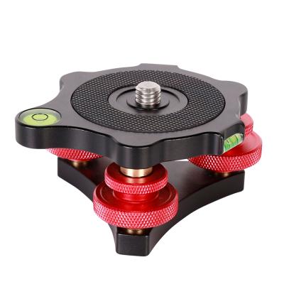 China Slamoe E053 Stable High Quality Horizontal Adjusting Seat, Tri Wheel Precision Spirit Level Plate, Camera Tripod Leveling Base for sale