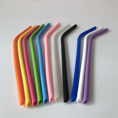 China 25cm Colorful Length Reusable 12 Colors Per Set Silicone Straws for sale