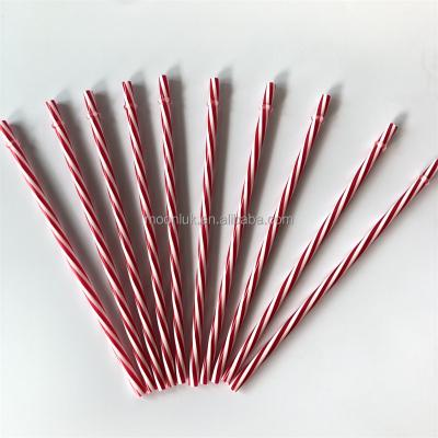 China Food Grade PP Juice Colorful Hard Reusable Colorful Striped Portable Portable Plastic Drinking Straws for sale