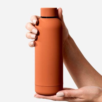 China 500ml BPA Free Viable Color White 304 SS Orange Red Double Walled Sport Water Bottles for sale