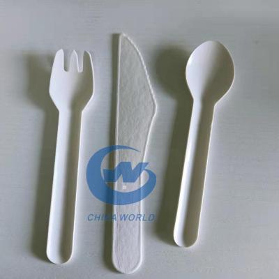 China Lunch / Dinner Cutlery Paper Wrapped Eco - Friendly Paper Knife Fork Spoon Individually for sale