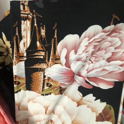 China 3D Flower Printing Polyester Bedding Set Fabric 100% Peach Skin Fabric Shrink-Resistant for sale