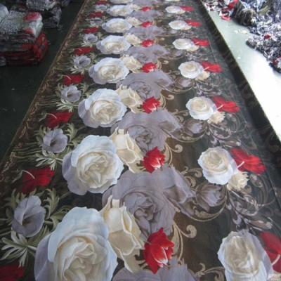 China Good Quality 3d Fabric Microfiber Bed Sheet Flower Printed Soft Fabric Shrink-Resistant for sale