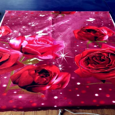 China Shrink-Resistant Rose 3d Printed Fabric 100% Polyester Microfiber Bed Sheet Fabric for sale