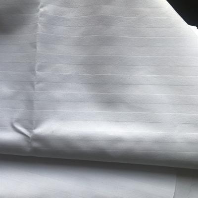 China Waterproof 100% Polyester Embossed Fabric 1 cm White Stripe Fabric For Bed Sheet for sale