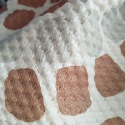 China Antistatic 100% Polyester Cotton Crepe Bubble Embossed With Printed Fabric For Bed Sheets for sale