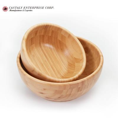 China Disposable High Quality Round Fruit Bowl Set Natural Bamboo Salad Bowl for sale