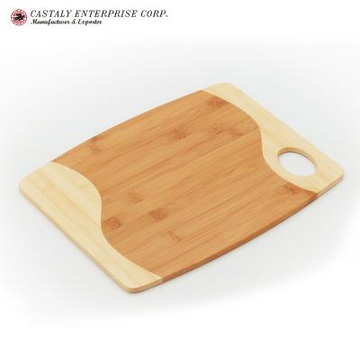 China Disposable High Quality Natural Material Two Color Green Bamboo Meat Chopper Product Cutting Board for sale