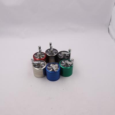 China High Quality Common Tobacco Color Grinder 4 Parts Grinder 2.5inch Crank Operated 63mm Zinc Alloy for sale