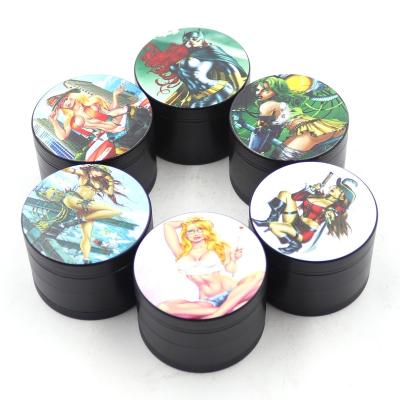 China 4 Pieces Portable High Quality 50mm 2inch American Kind Zinc Alloy Cigarette Grinder Herb Tobacco Spice Girl Smoking Accessories for sale