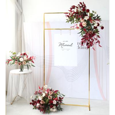 China Hand Made Wedding Activity Background Dark Red Combination Leads Flower Ball Archway Wall Hangs Decoration Flowers for sale