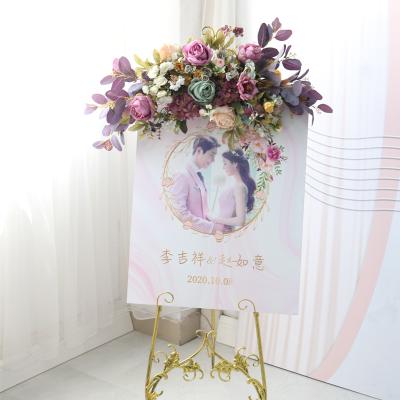 China Handcrafted display boards with classic flower style display frame and sign decorative flowers for sale