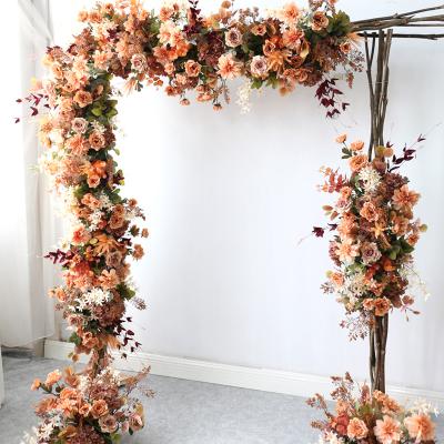 China European Long Flower Frame Vintage Flower Design Wedding Arch Decoration Handcrafted Tier Flower Wall Hanging Long Tier Photography Props for sale