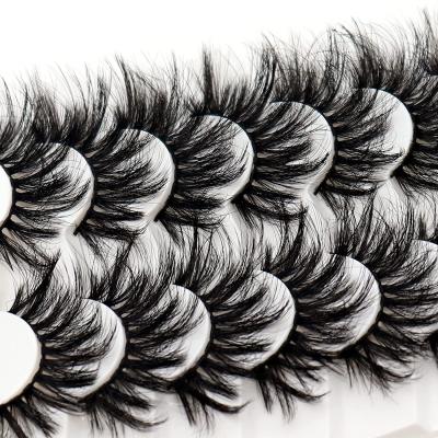 China soft & Lightweight 8D Eyelashes Faux Mink Lashes 7 Pairs Handmade Soft Reusable Full Strip Lashes for sale