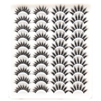 China 20 pairs full volume silk eyelashes pack with private label packing box for sale