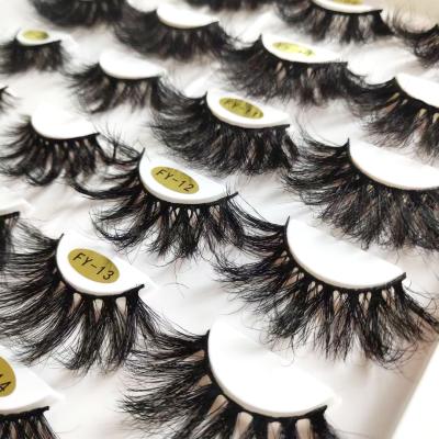 China Strip Mink Lashes 25mm Vegan Soft Fluffy Lashes Wholesale False Eyelashes With Custom Package for sale