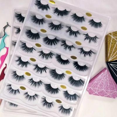 China Free Sample Luxury Thick 25mm Mink Lashes Natural Looking Makeup Tools 5D Strips Nice Full Eyelash Price for sale