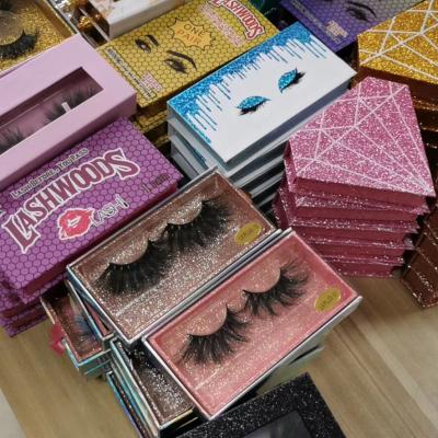 China Long & thick & Free Sample Luxury Faux 3D Mink Eyelashes With Eyelashes Vendor 25mm Dramatic Full Strip Vendor Customized Boxes for sale