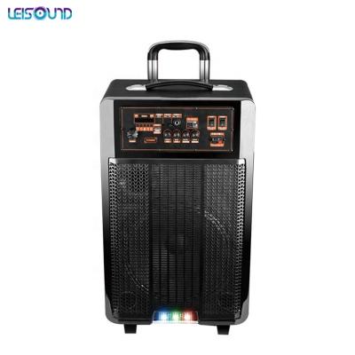 China LEISOUND Indoor Outdoor Dancing 15 Inch Loudspeaker Wireless Portable Outdoor Tooth Karaoke System Trolley Blue Speaker for sale