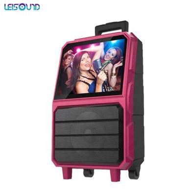 China LEISOUND 14.1 Inch LED Screen Indoor Audio Visual Dancing Trolley Stage Speaker Outdoor Dance Speaker for sale