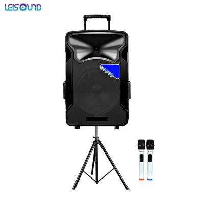 China Activities trolley 12inch or 15inch indoor rechargeable battery ourdoor stage speaker with tripod for sale