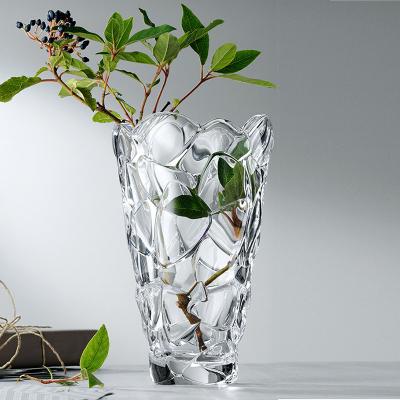 China European simple creative transparent flower arranger lily living room household household crystal glass vase decoration for sale