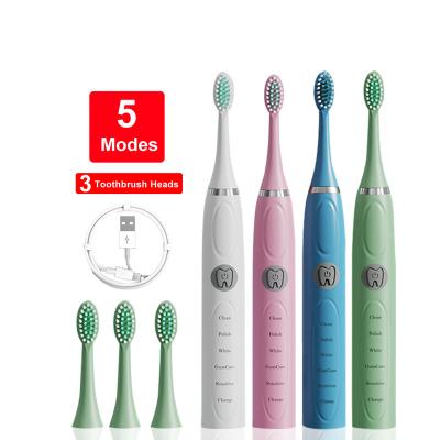 China Wholesale OEM USB Rechargeable Tooth Ultrasonic Clean Clean Powerful Charging Washable Electronic Whitening Electric Toothbrush for sale