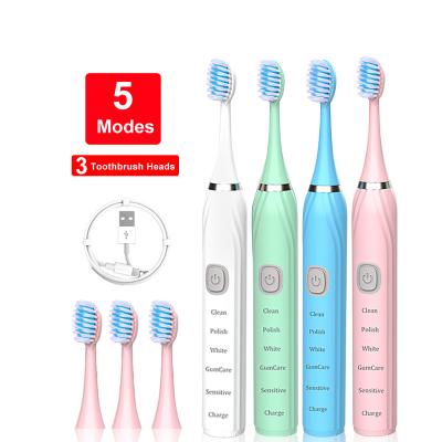 China Wholesale OEM USB Rechargeable Tooth Ultrasonic Clean Clean Powerful Charging Washable Electronic Whitening Electric Toothbrush for sale